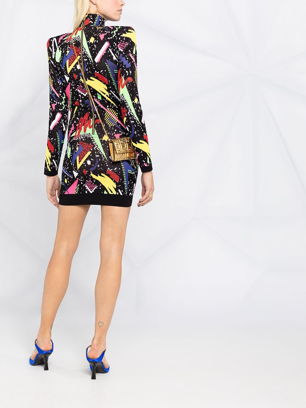 фото Balmain платье вязки интарсия с абстрактным узором