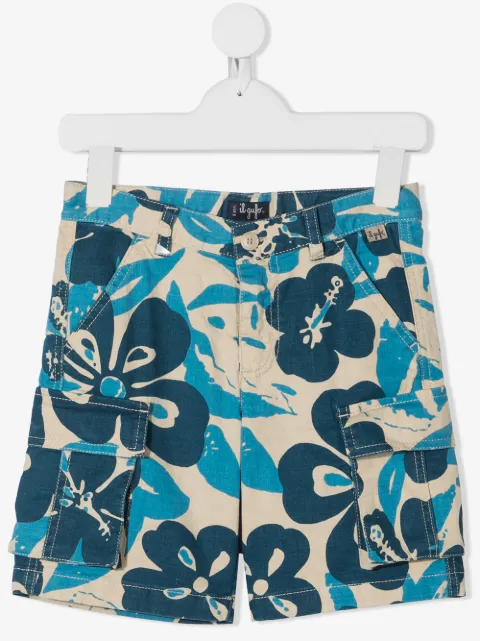 Il Gufo mid-rise floral print cargo shorts