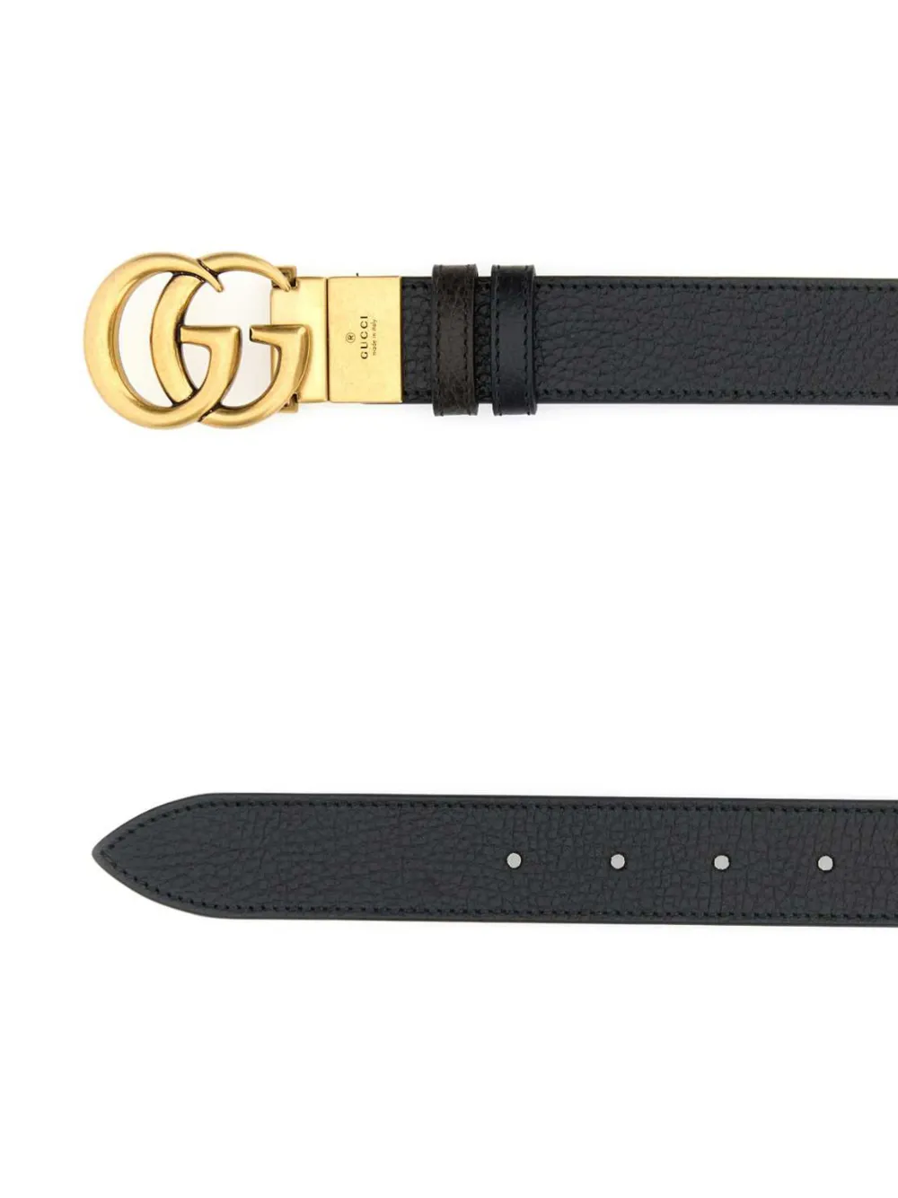 Gucci Double G buckle leather belt - Black