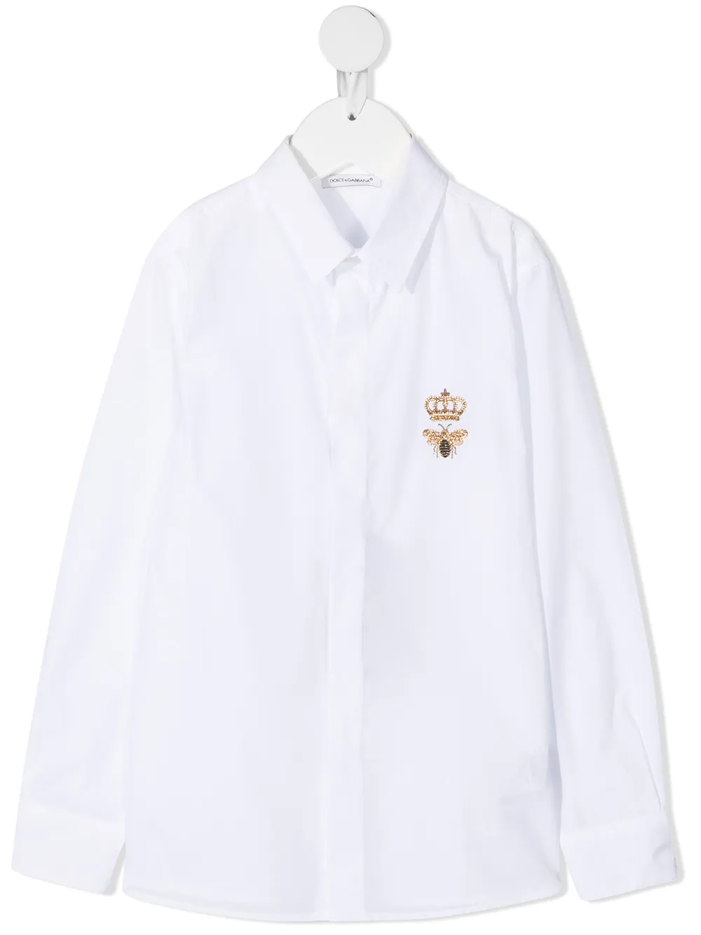 

Dolce & Gabbana Kids camisa con botones y logo estampado - Blanco