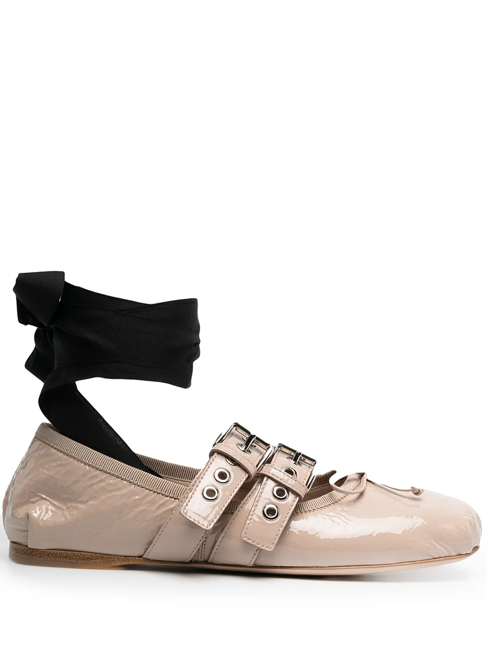 Image 1 of Miu Miu belted ballerina shoes