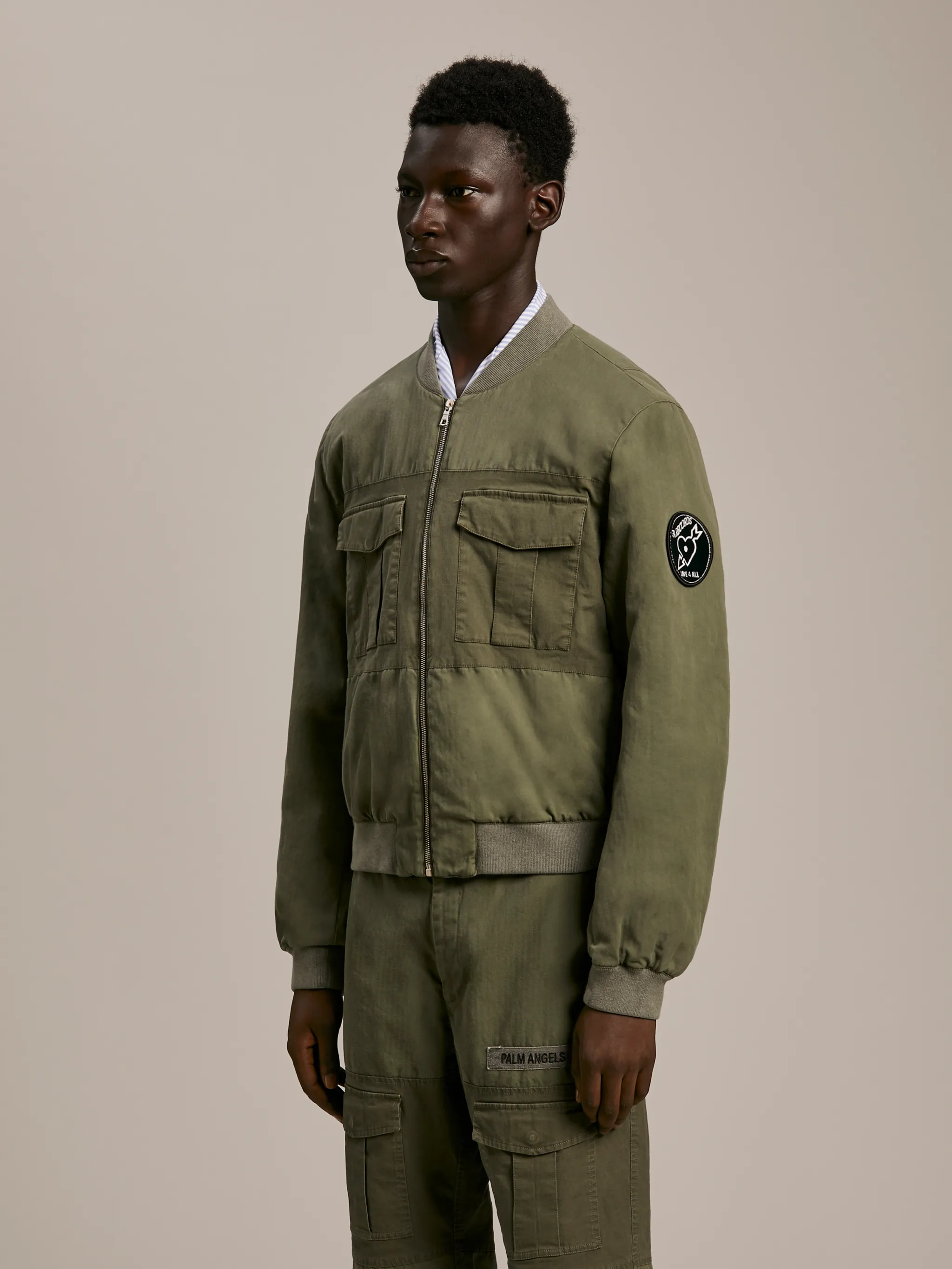 MILITARY BOMBER JACKET in green Palm Angels® Official