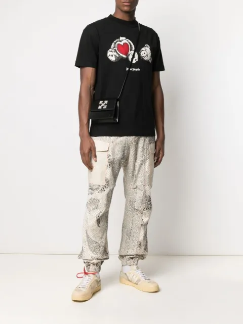 Palm Angels black Bear In Love logo T 