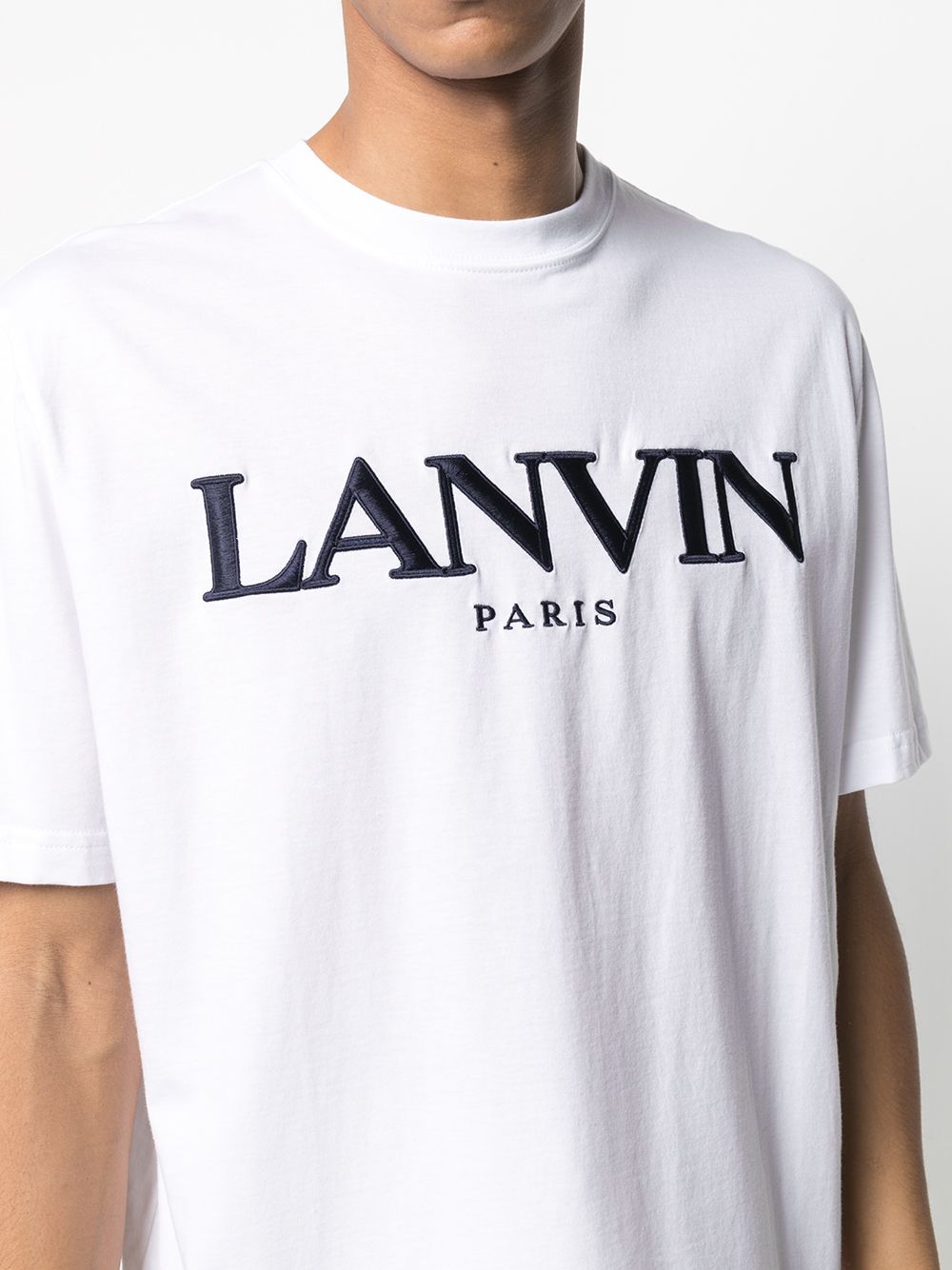 фото Lanvin футболка с вышитым логотипом