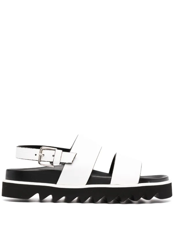 white sandals double strap