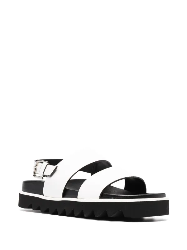double strap sandals white