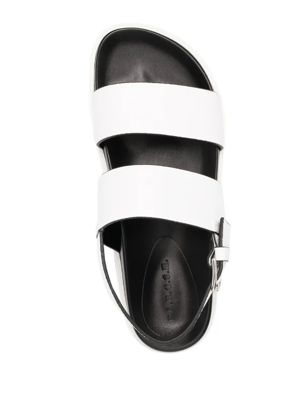 double strap sandals white