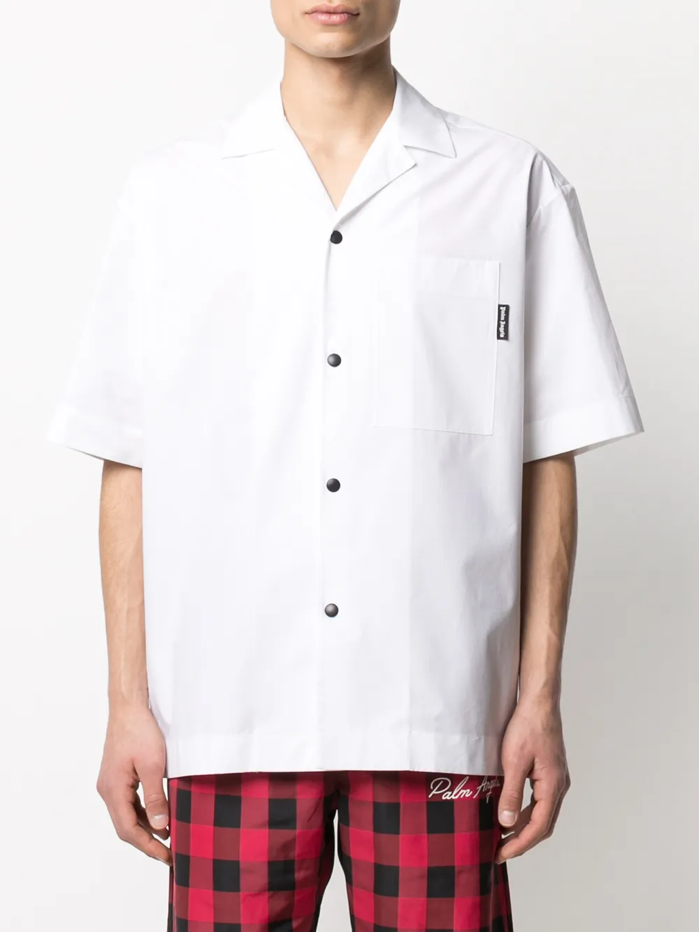 Palm Angels Bowlingshirt met logoprint Wit