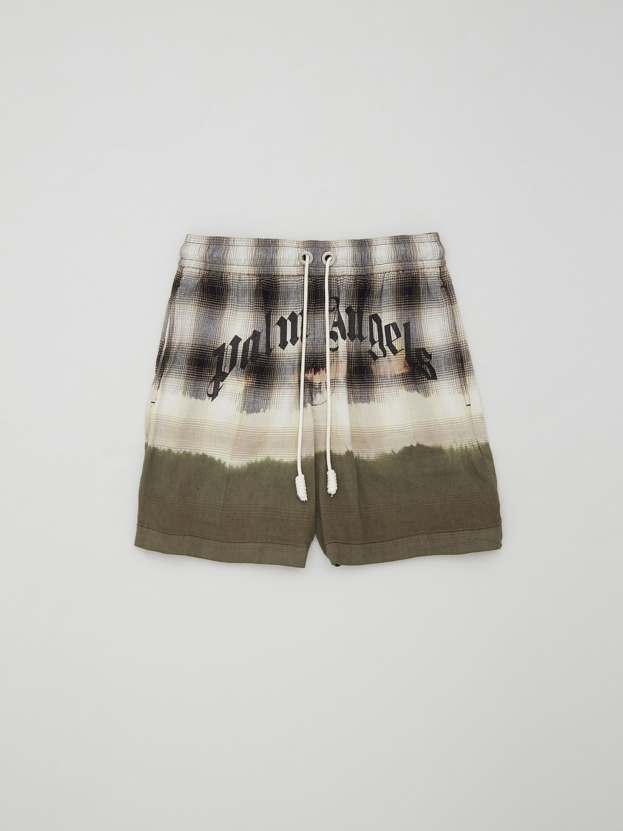 BLEACHED LOGO SHORTS in neutrals - Palm Angels® Official