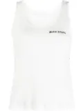 Palm Angels logo-print sleeveless tank top - White