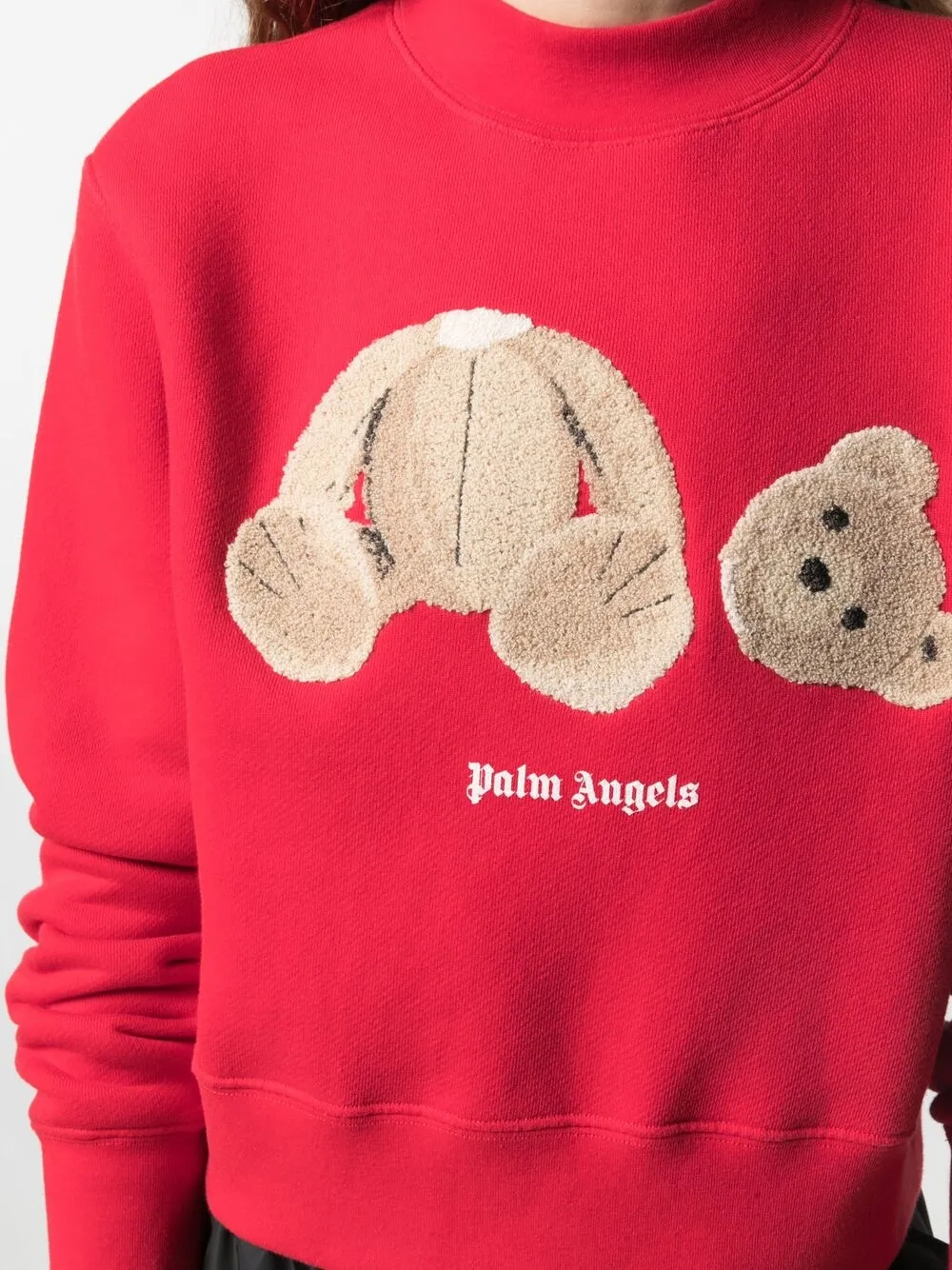Palm Angels Bear-motif Sweatshirt In Red