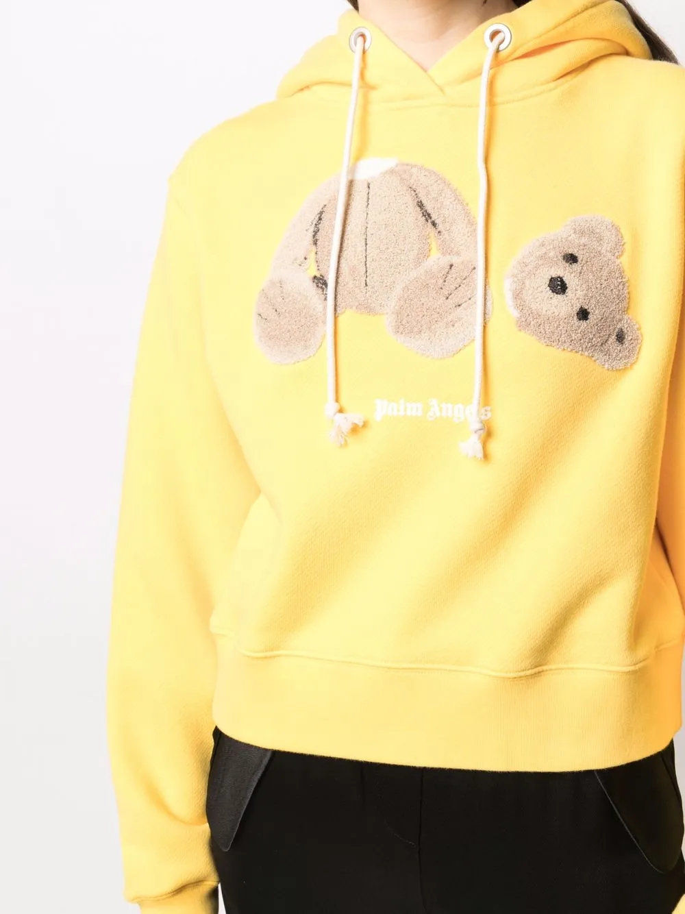 Palm Angels yellow Bear print hoodie 