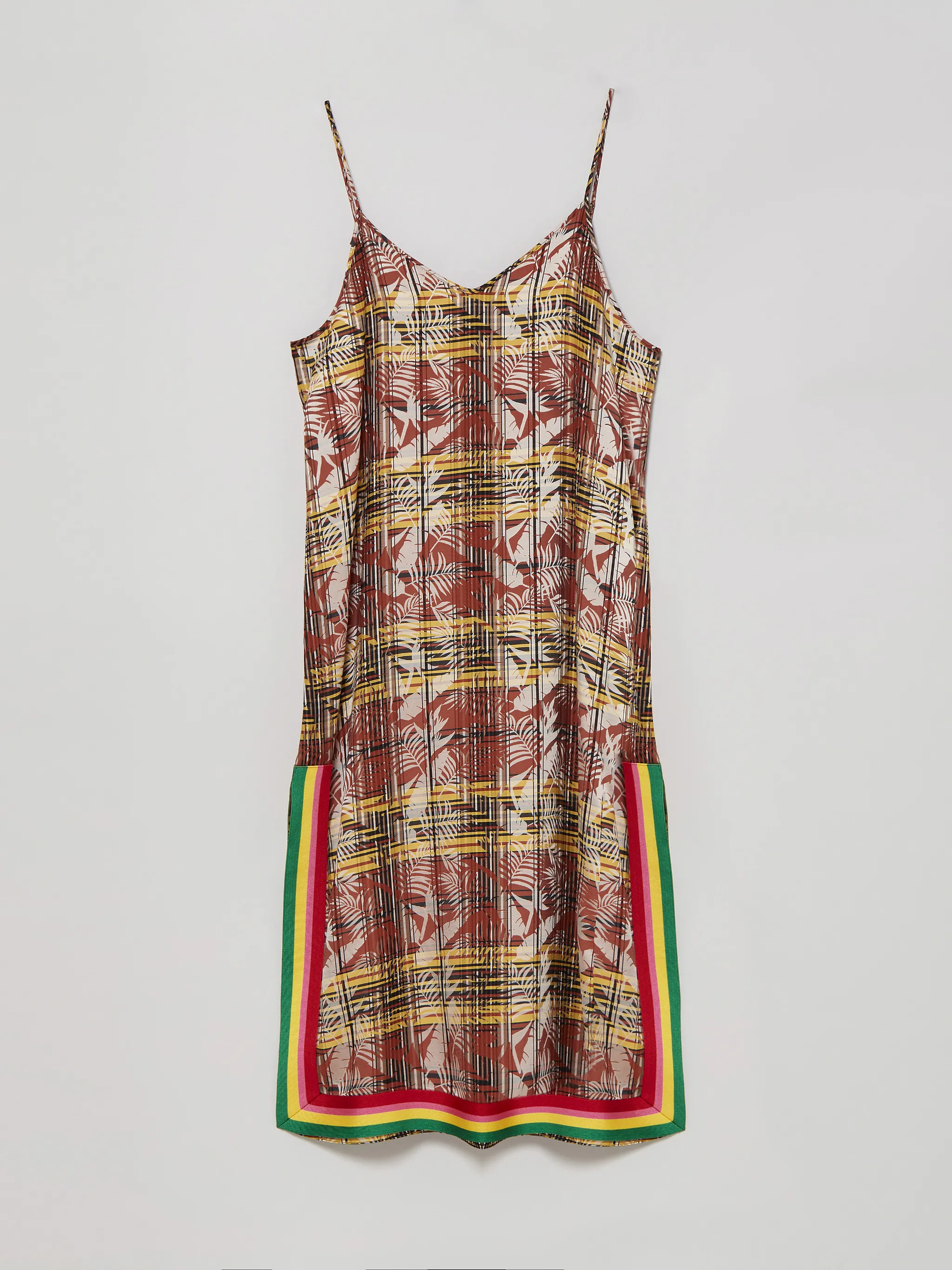 CHECKED SLIP DRESS in orange Palm Angels® Official