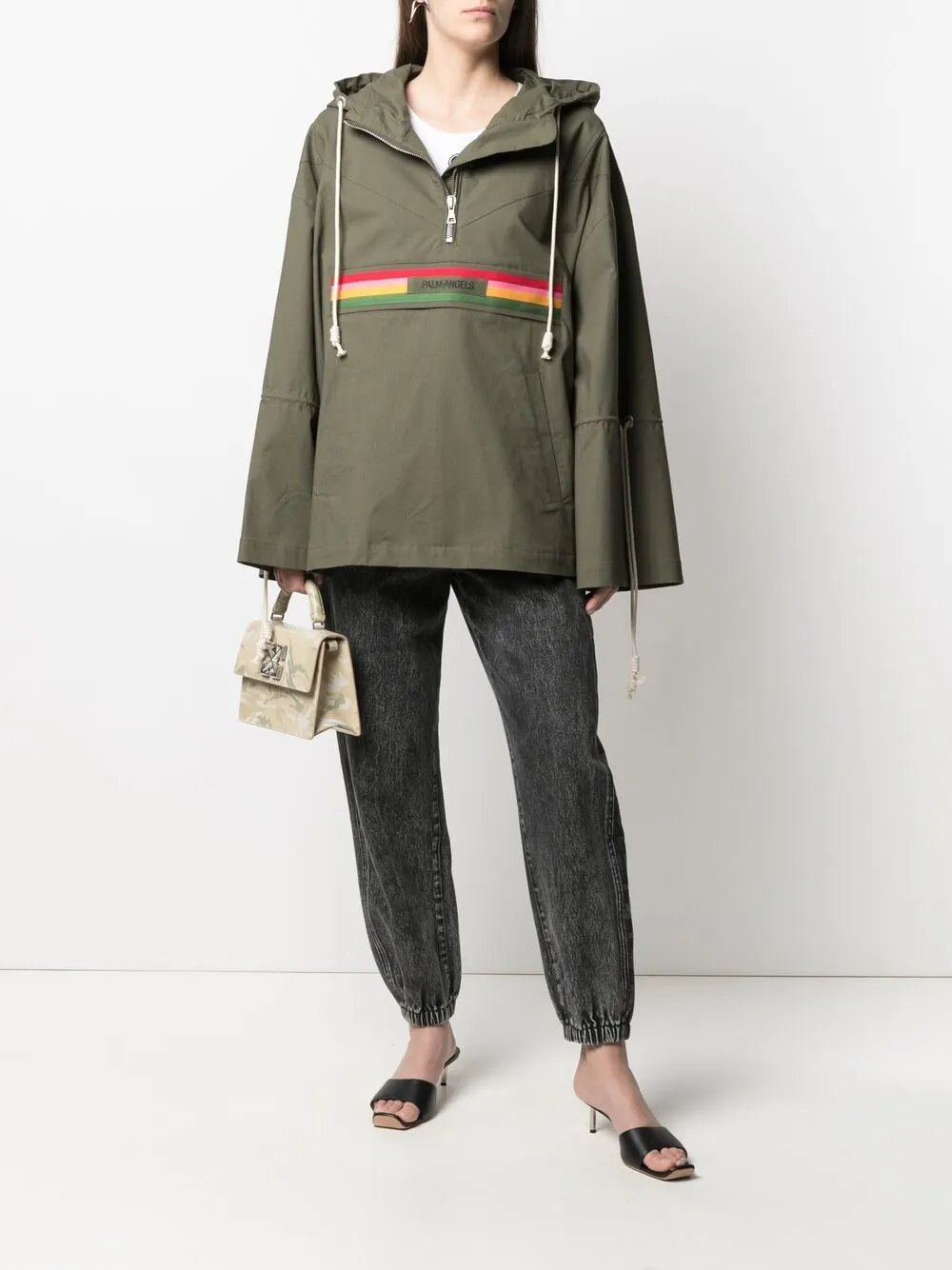  Palm Angels Jacke Mit Kapuze   Grün 