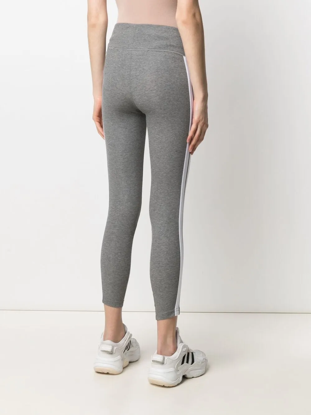 Palm Angels Logo Side Stripe Track Leggings In Grey
