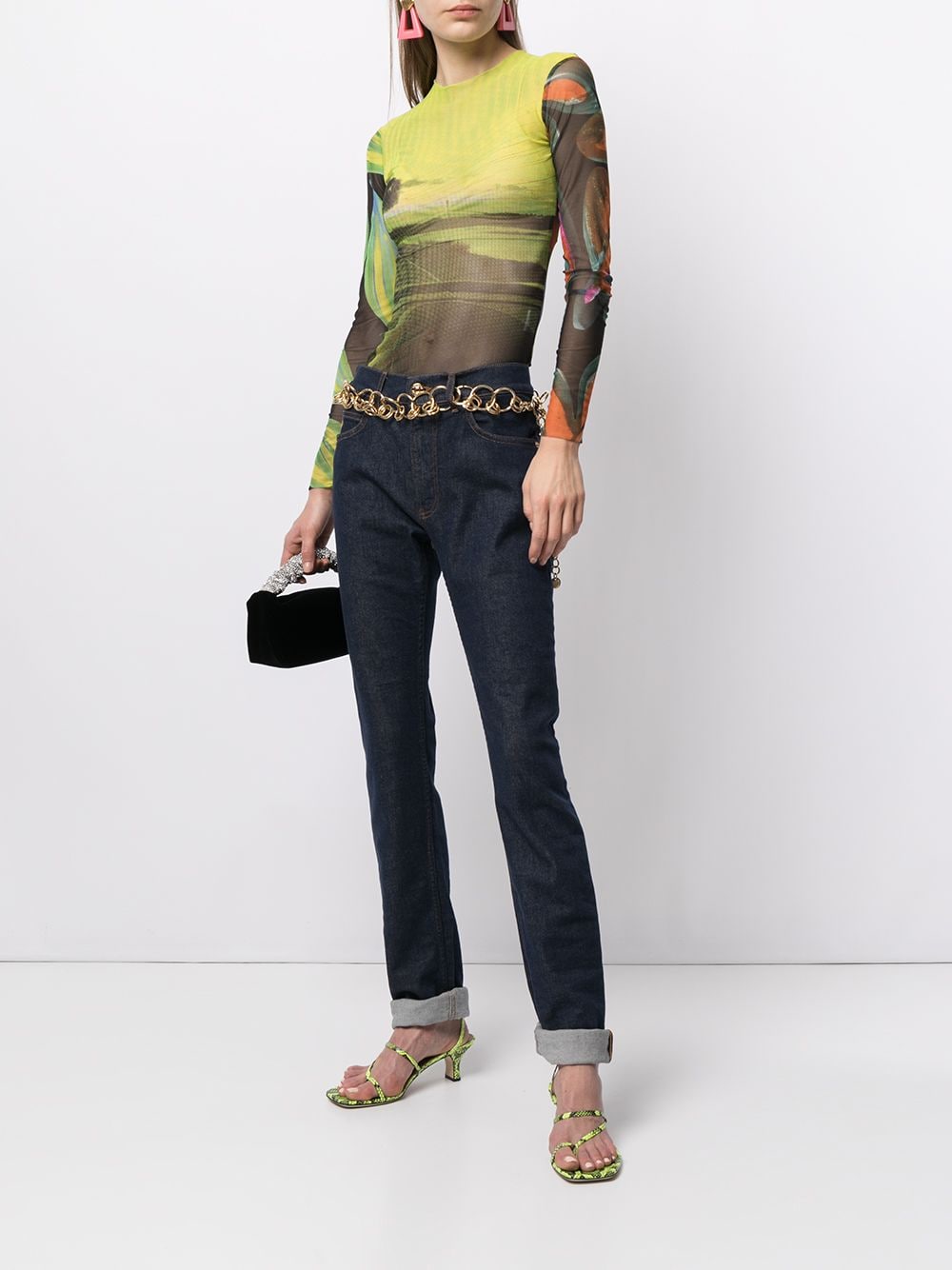 фото Versace прямые джинсы с вышивкой medusa
