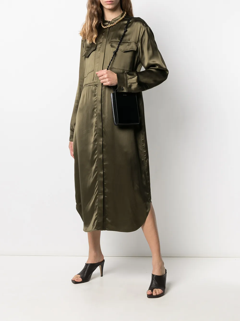 фото Jil sander платье-рубашка длины миди