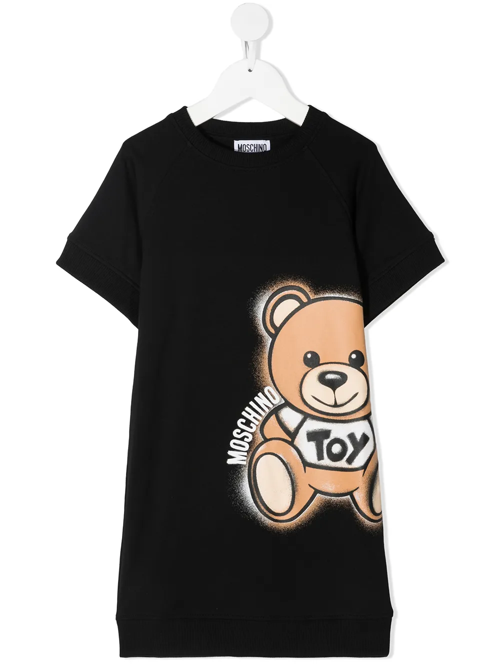 фото Moschino kids платье-футболка с круглым вырезом и логотипом