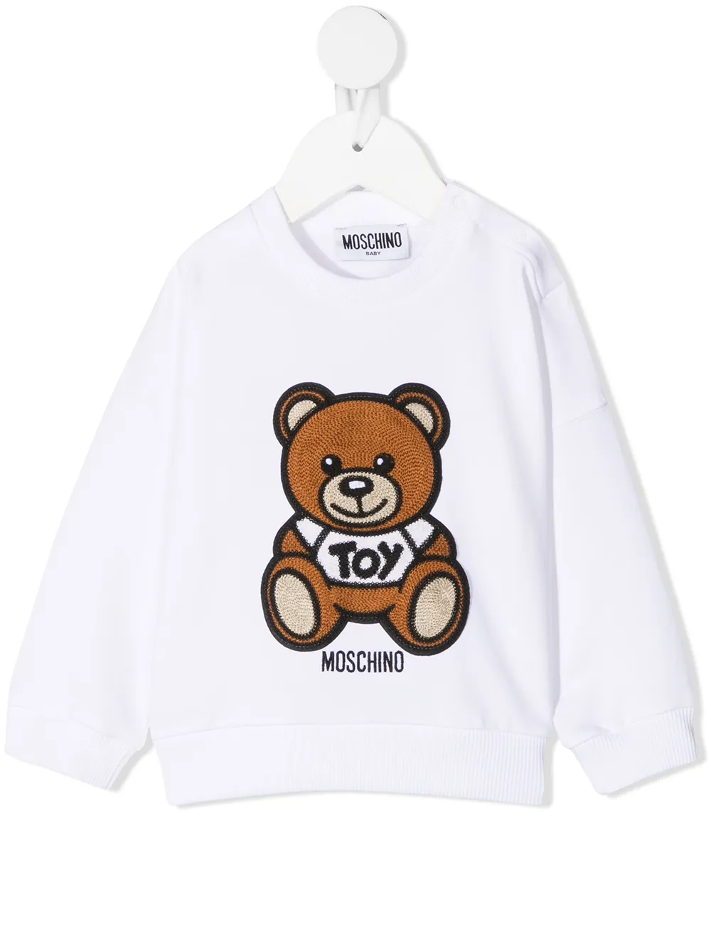 

Moschino Kids sudadera con parche Teddy Bear - Blanco