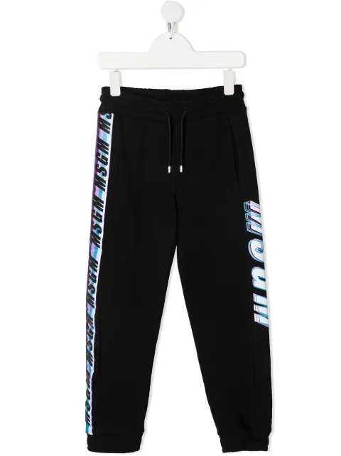 MSGM Kids logo-print drawstring track pants