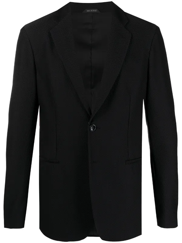 Giorgio Armani single breasted Textured Blazer Farfetch