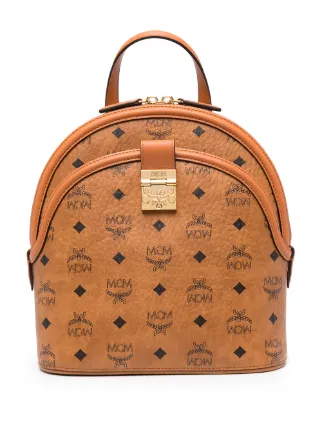 Mcm logo 2025 print backpack