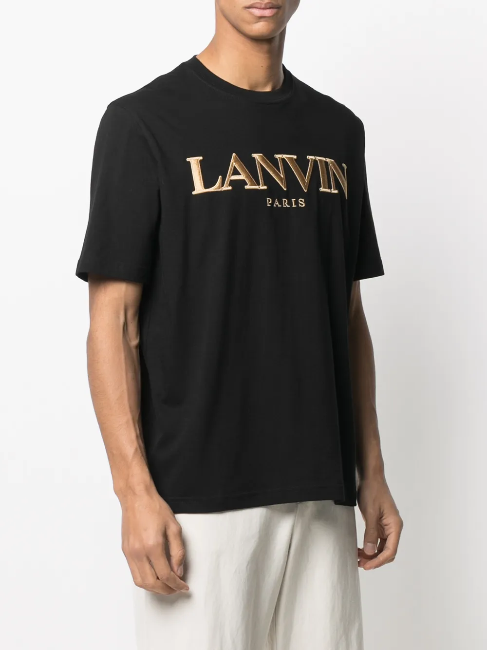 фото Lanvin футболка с вышитым логотипом