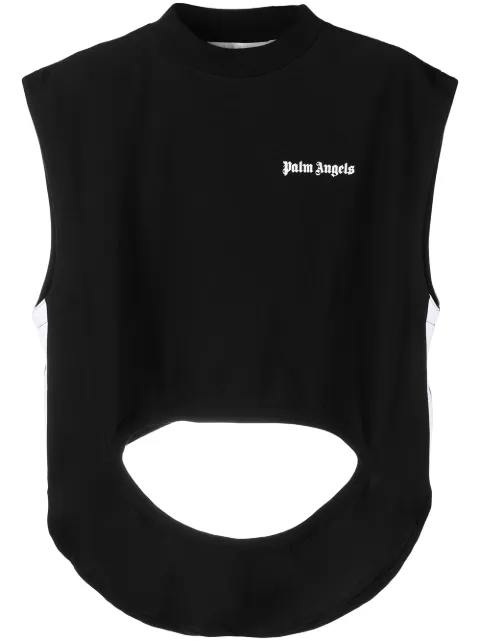 Palm Angels playera con logo y detalle de abertura