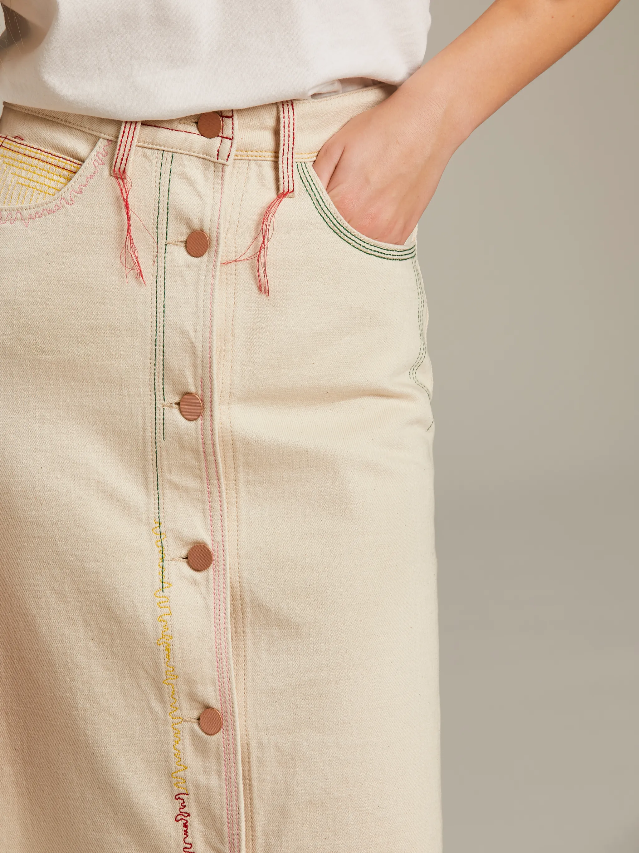 RAINBOW DENIM SKIRT Palm Angels® Official