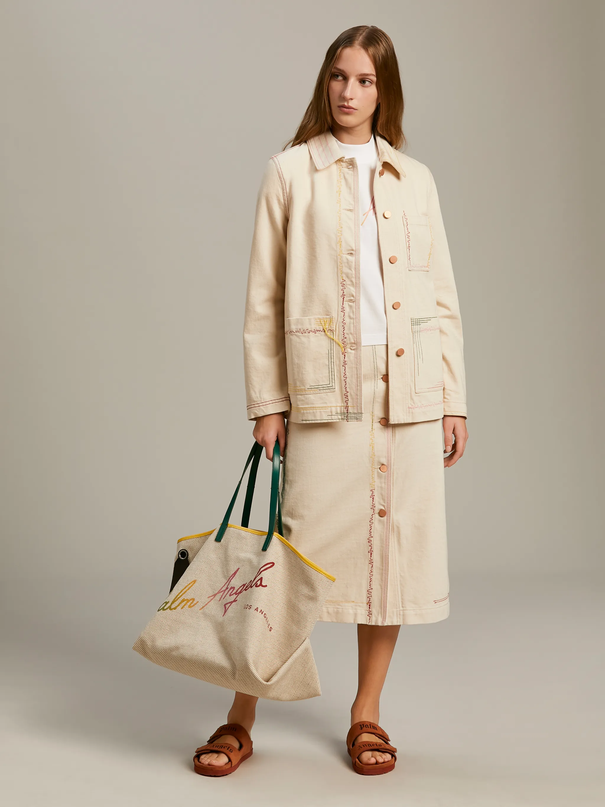 RAINBOW DENIM SKIRT Palm Angels® Official