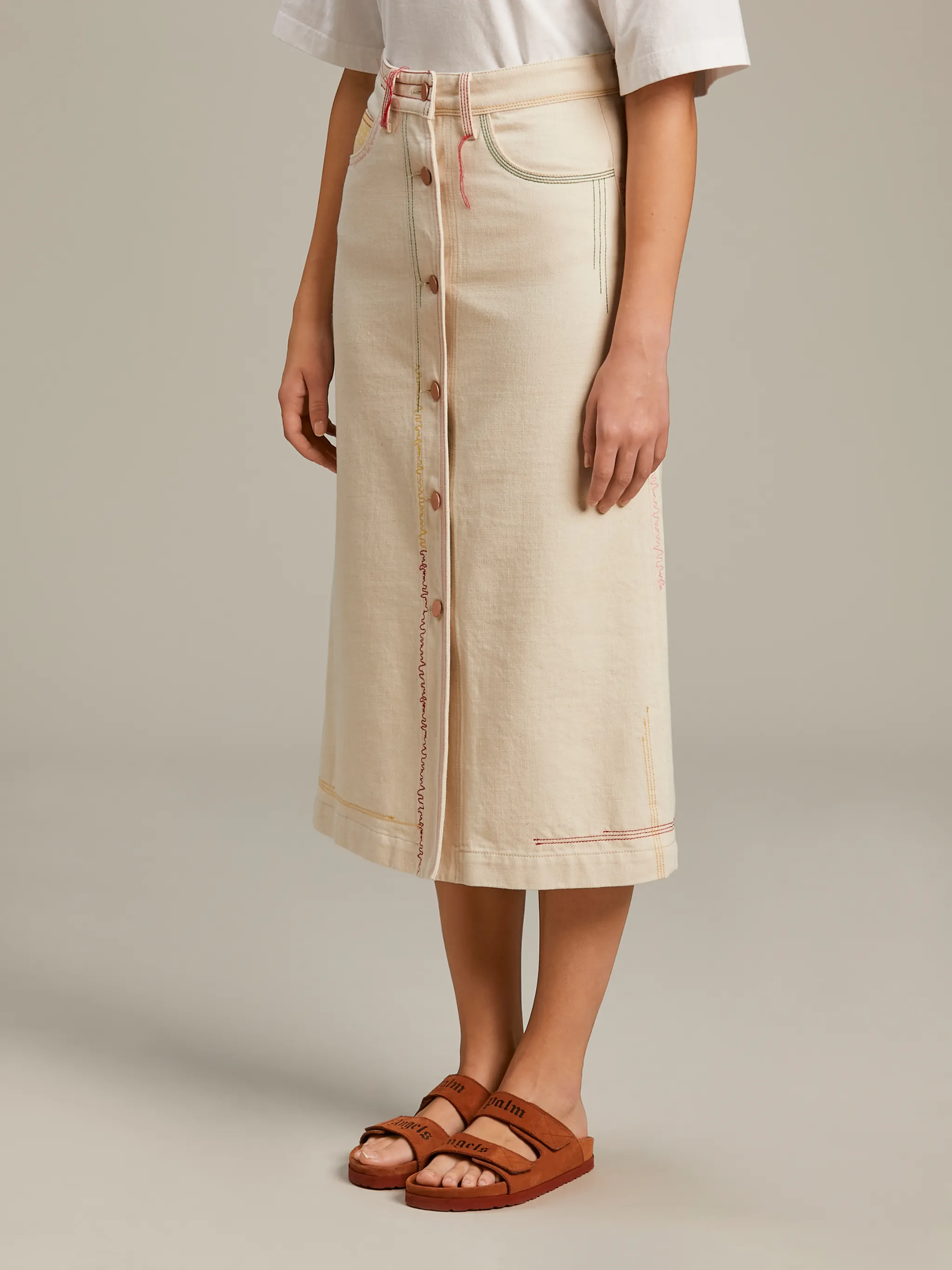 RAINBOW DENIM SKIRT Palm Angels® Official