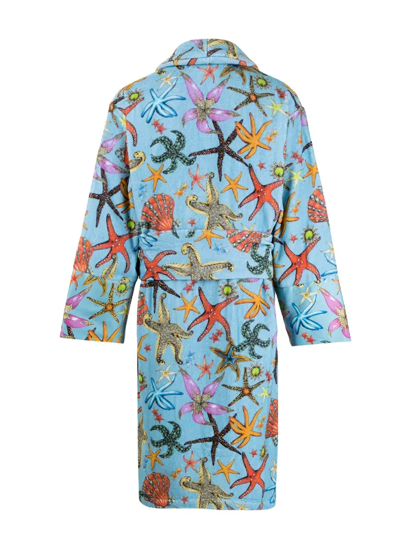 teal versace robe