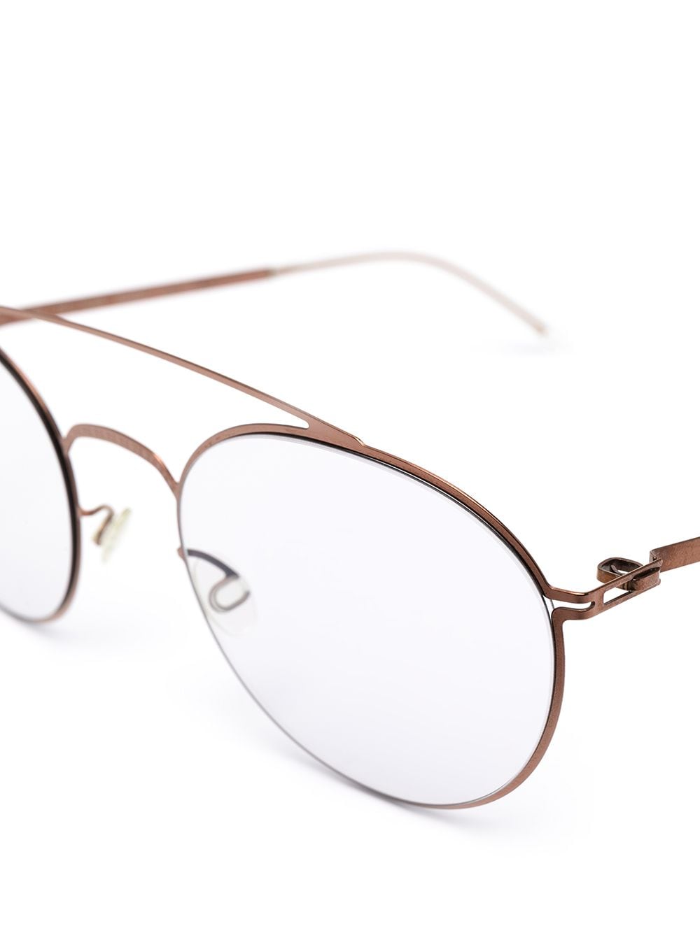 Shop Mykita Matte-effect Round-frame Glasses In Metallic