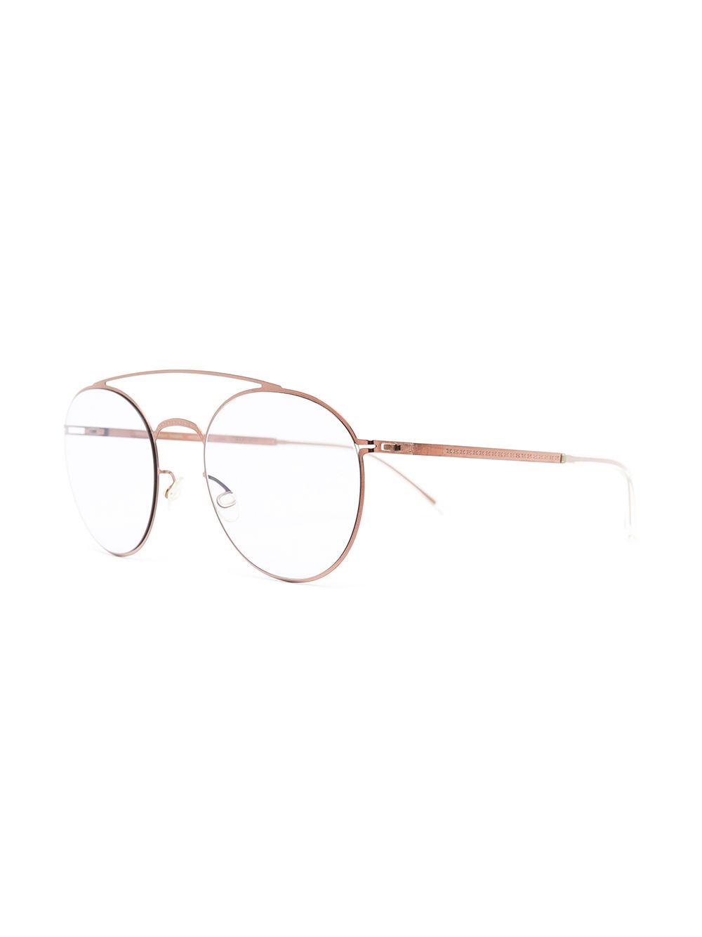 Shop Mykita Matte-effect Round-frame Glasses In Metallic