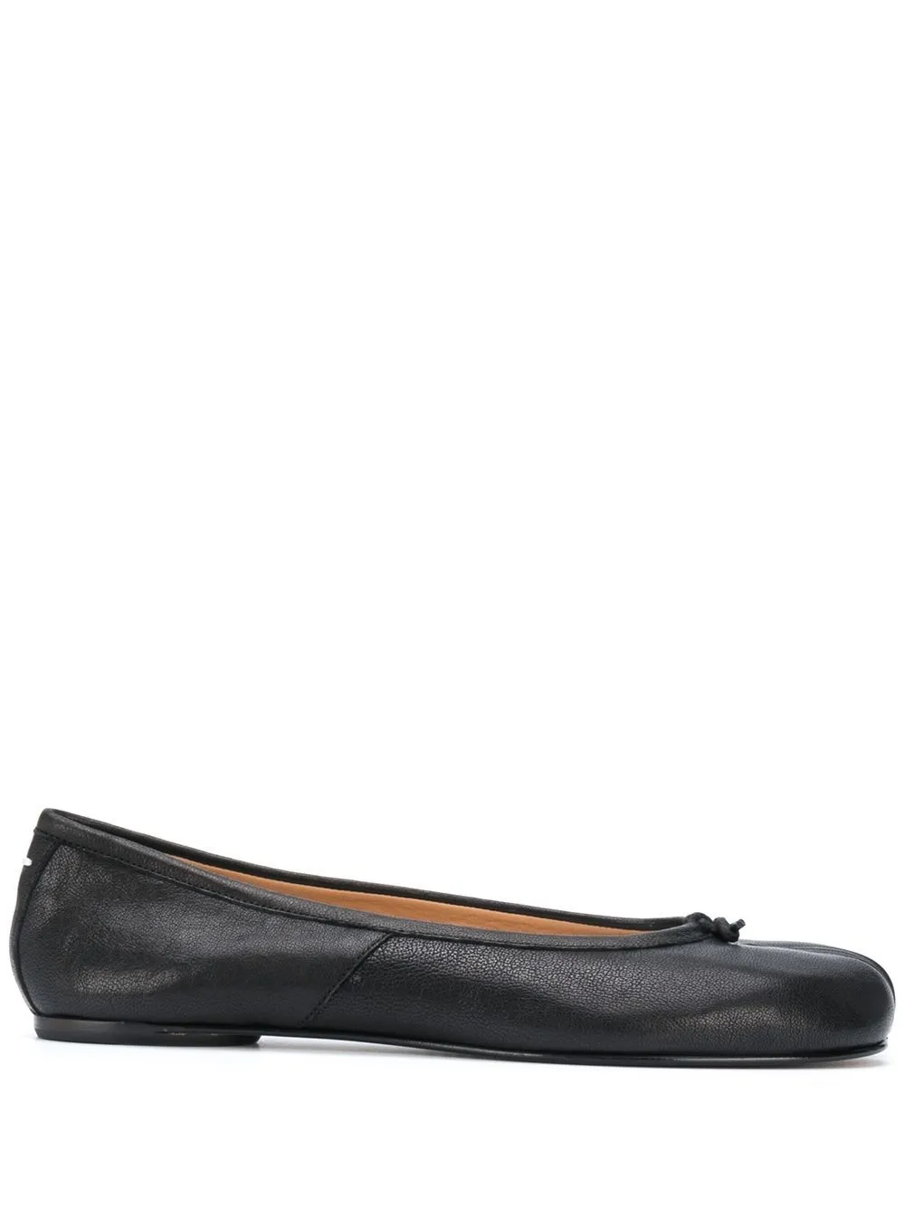 Shop Maison Margiela Tabi Leather Ballerina Shoes In Black