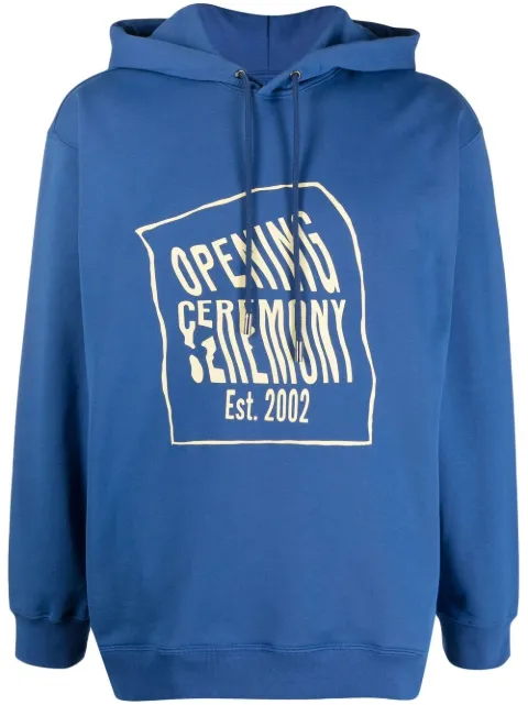 Opening Ceremony warped-logo cotton hoodie