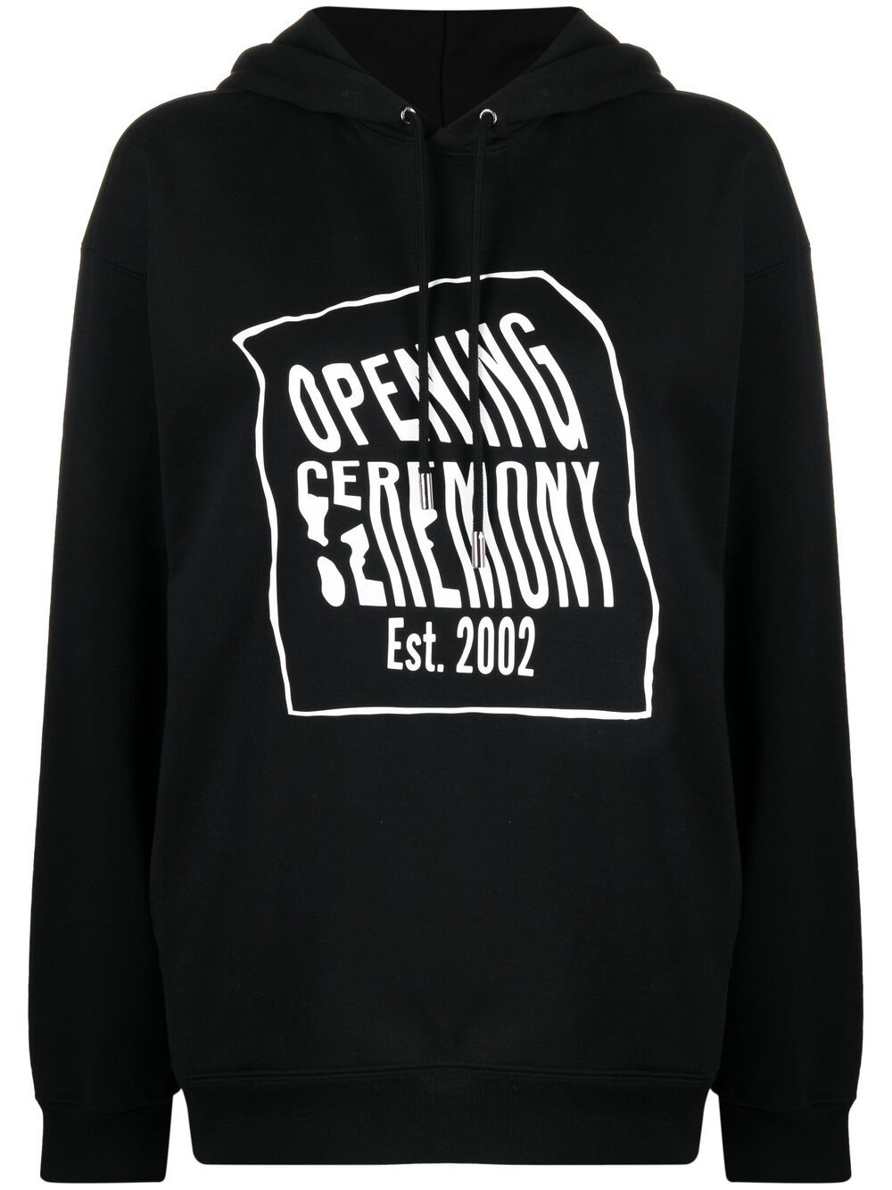 Image 1 of Opening Ceremony warped-logo cotton hoodie