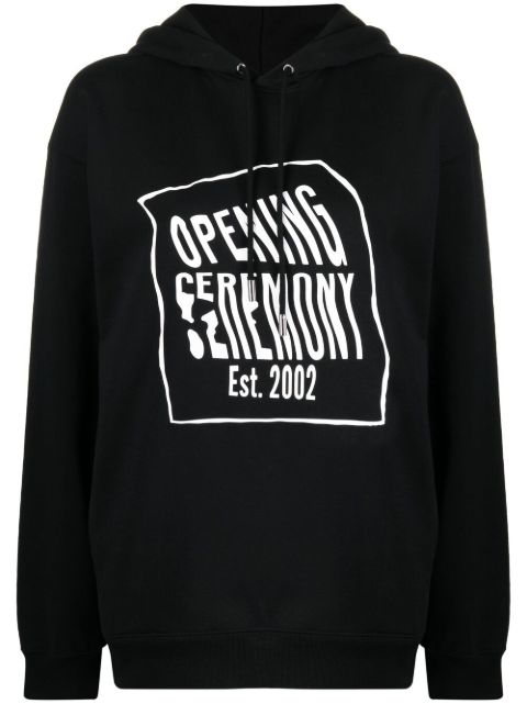 Opening Ceremony warped-logo cotton hoodie