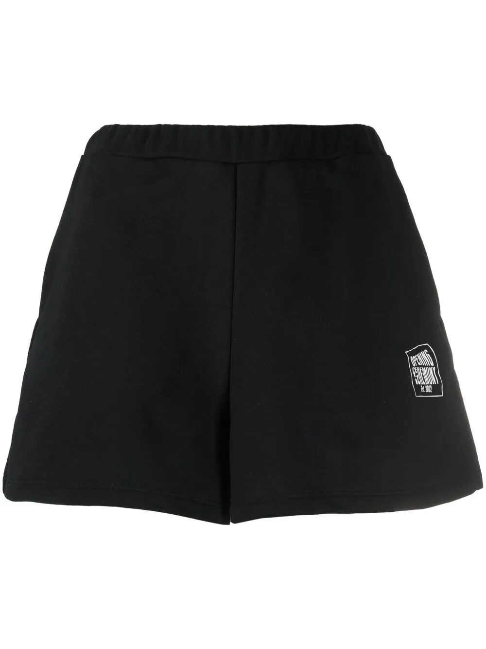 Opening Ceremony Black Warped Logo Sweat Shorts In Black