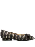 Ferragamo brush stroke effect ballerinas - Black