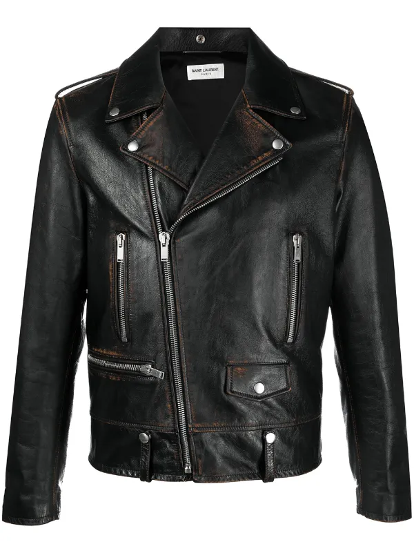 saint laurent biker leather jacket