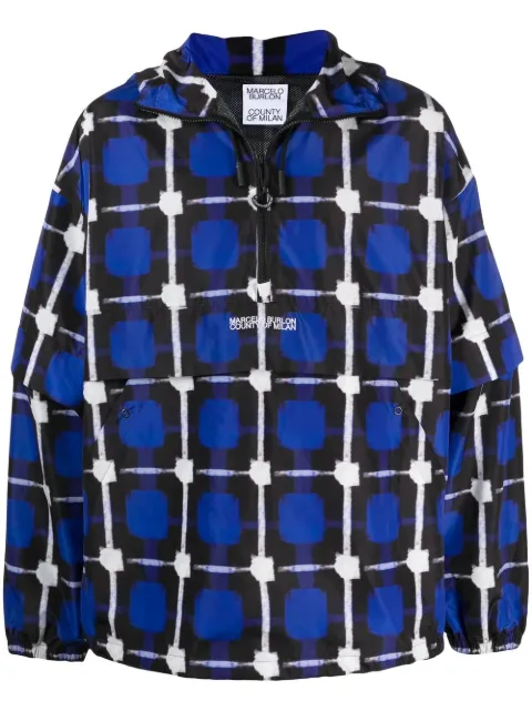 Marcelo Burlon County of Milan geometric-print hooded windbreaker