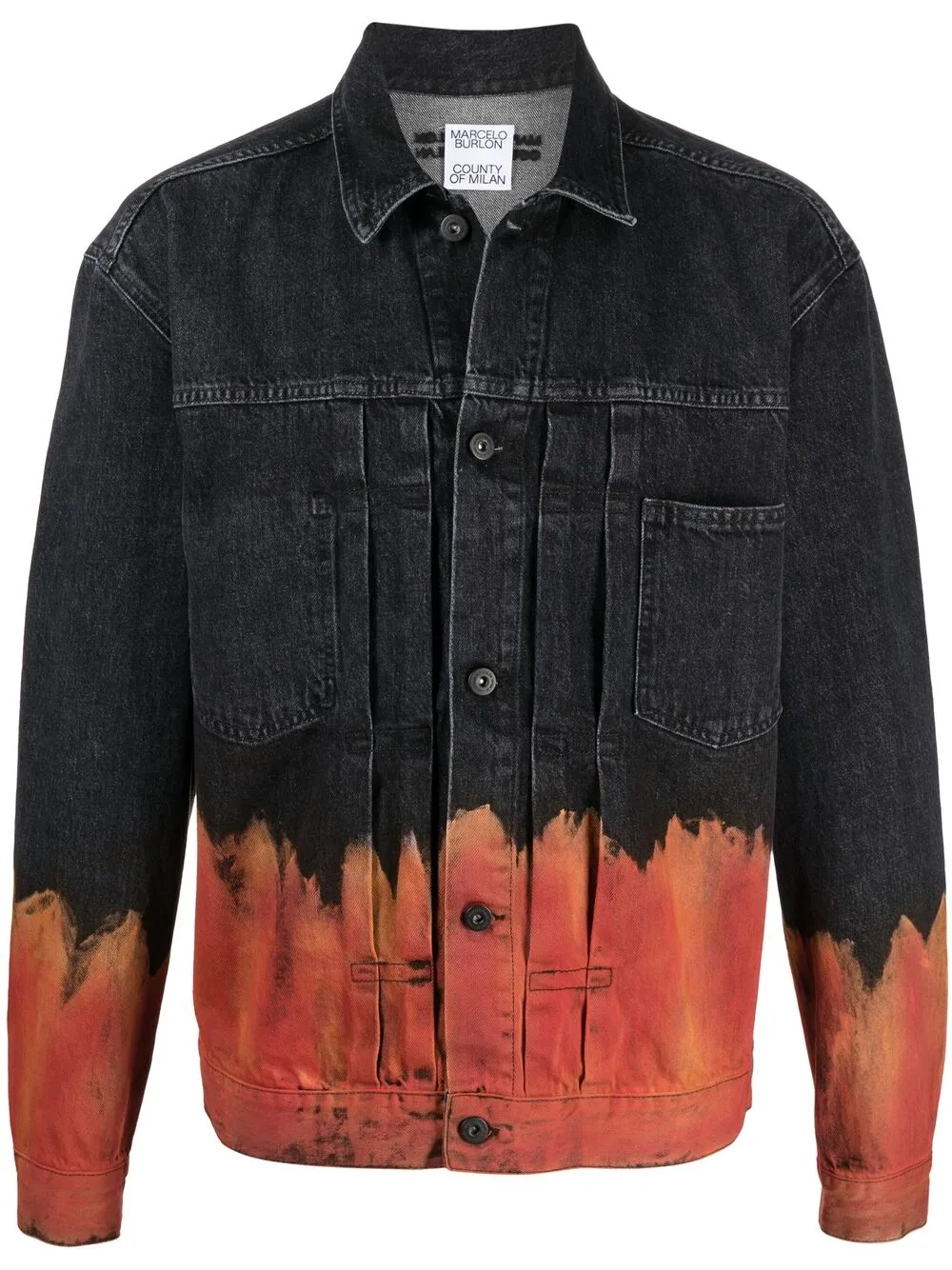 ＜Farfetch＞ ★40%OFF！Marcelo Burlon County of Milan プリント デニムジャケット - ブラック