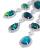 David Morris platinum black opal & white diamond chandelier earrings