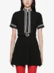 Gucci striped-trim belted dress