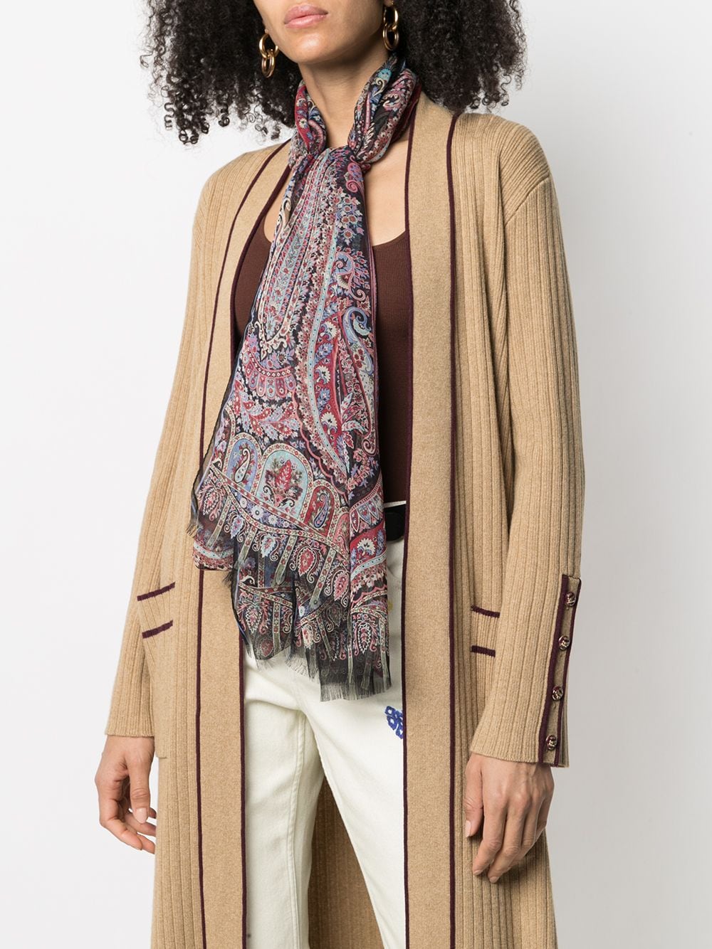 ETRO Sjaal met paisley-print - Zwart