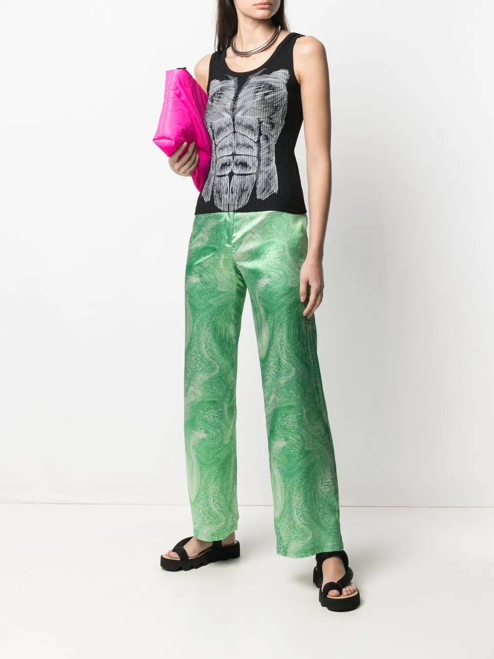 Image 2 of Opening Ceremony muscle-print sleeveless top