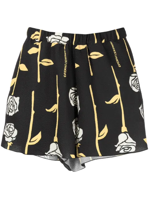 Opening Ceremony rose-print elasticated shorts