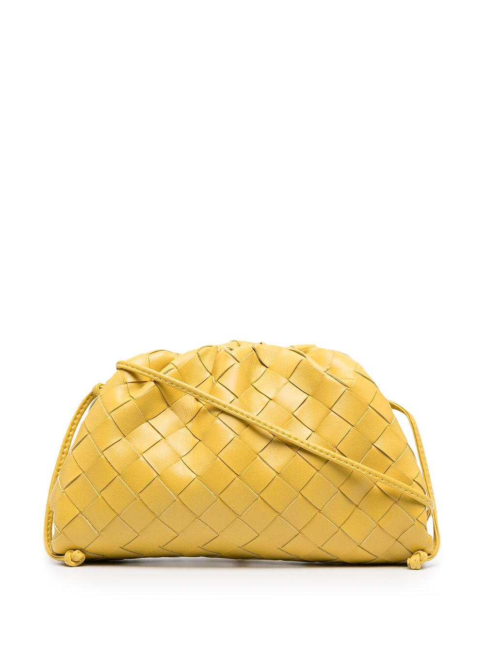 BOTTEGA VENETA yellow mini Leather Woven Pouch Clutch Crossbody Bag