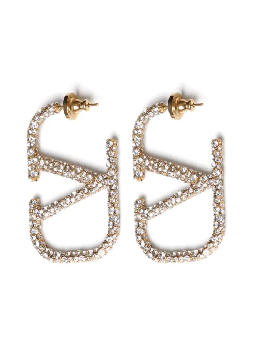 Boucles d'oreilles VLogo Signature serties de cristaux - Valentino Garavani - Modalova